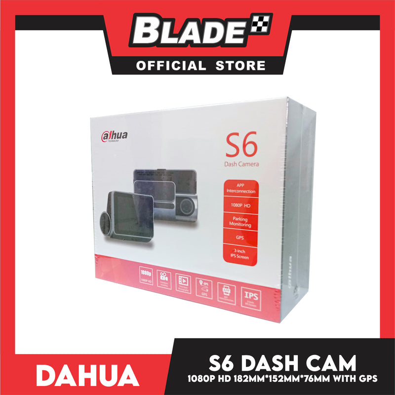 Dahua Dash Camera S6 1080p HD Dual Camera Front and Rear, GPS and Parking Monitoring