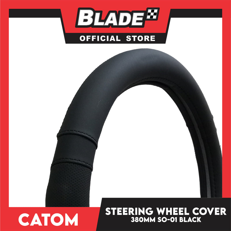 Catom Non-slip Grip Steering Wheel Cover Carbon 370-380mm SO-01 (Black)