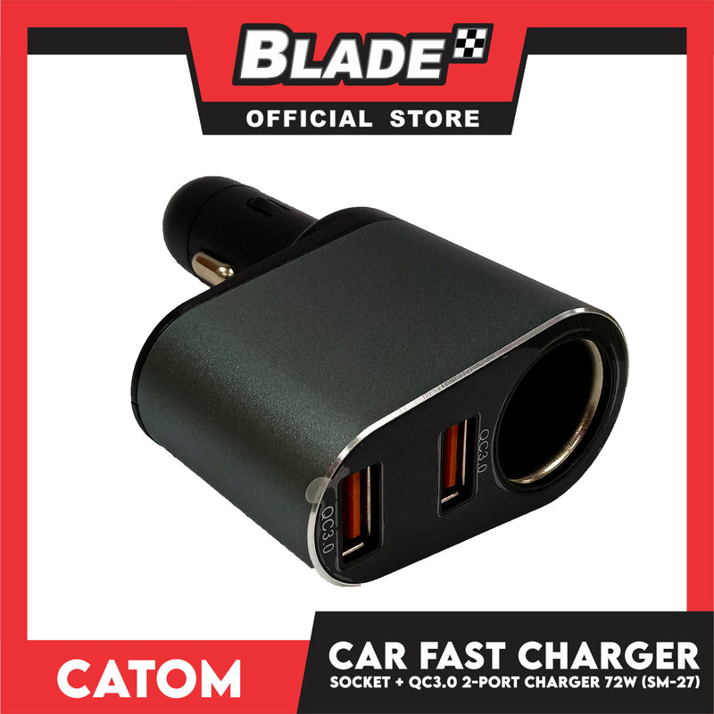 Catom Fast Charger Socket + QC3.0 2-port 72W Digital Chager SM-27