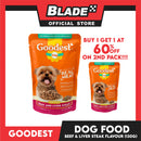 Buy 1 Get 1 ! Goodest Dog Chunks in Gravy Beef and Liver Steak 130g Wet Dog Food Pouch