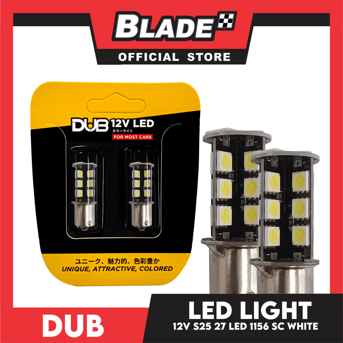 Dub Automotive Car LED S25 1156 27-LED 12V Single Contact (White)