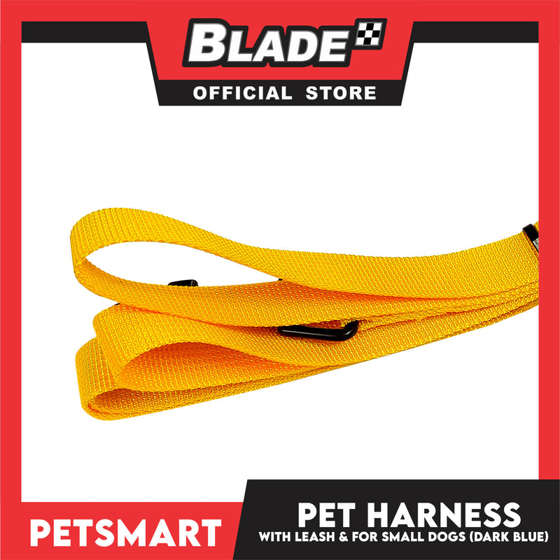 Pet Harness Pattern Design with Leash for Small Dogs (Dark Blue)