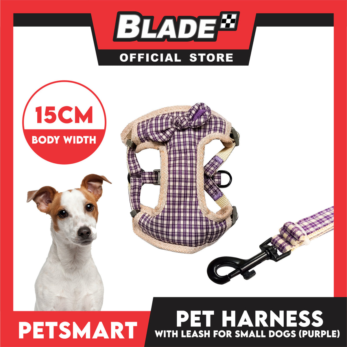 Pet Harness with Leash for Small Dogs (Purple) QYS2202