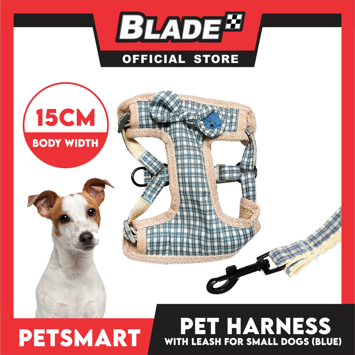 Pet Harness with Leash for Small Dogs (Blue) QYS2202