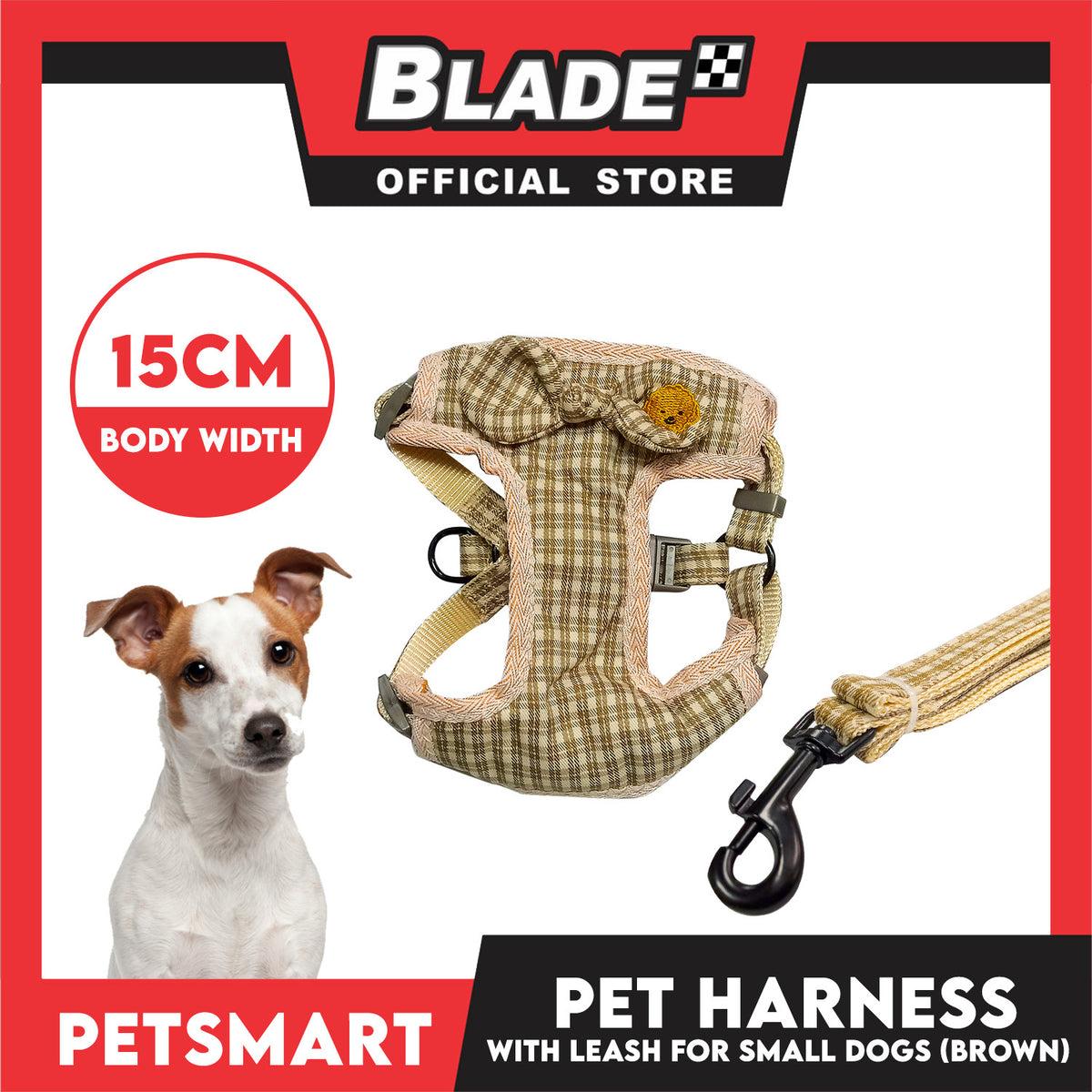 Pet Harness with Leash for Small Dogs (Brown) QYS2202