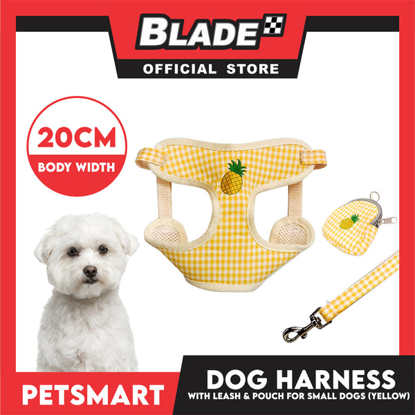 Pet Harness with Pouch and Leash for Small Dogs (Yellow) QYS866