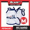 Pet Sando White Milk Text Print Medium Size (CWYF1915) for cats and dogs