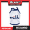 Pet Sando White Milk Text Print Medium Size (CWYF1915) for cats and dogs