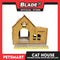 Wooden Cat House with Scratching Cardboard Cat Pad Scratcher MZB064 easy to assemble