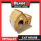 Wooden Cat House with Scratching Cardboard Cat Pad Scratcher MZB064 easy to assemble