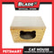 Wooden Cat House with Scratching Cardboard Cat Pad Scratcher MZB0059 easy to assemble