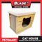 Wooden Cat House with Scratching Cardboard Cat Pad Scratcher MZB0059 easy to assemble