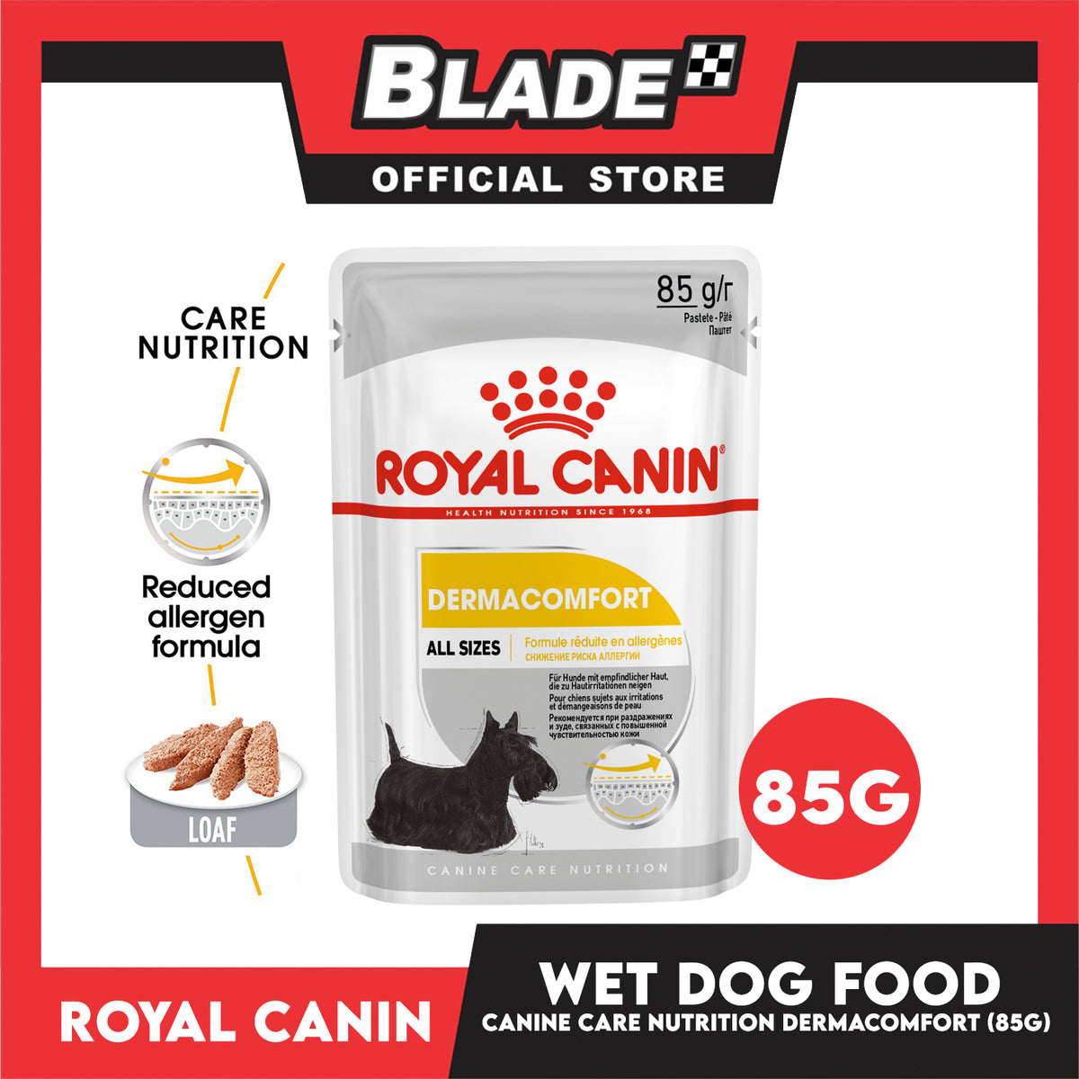 Royal Canin Dermacomfort Loaf (85g) Adult Wet Dog Food - Canine Care Nutrition