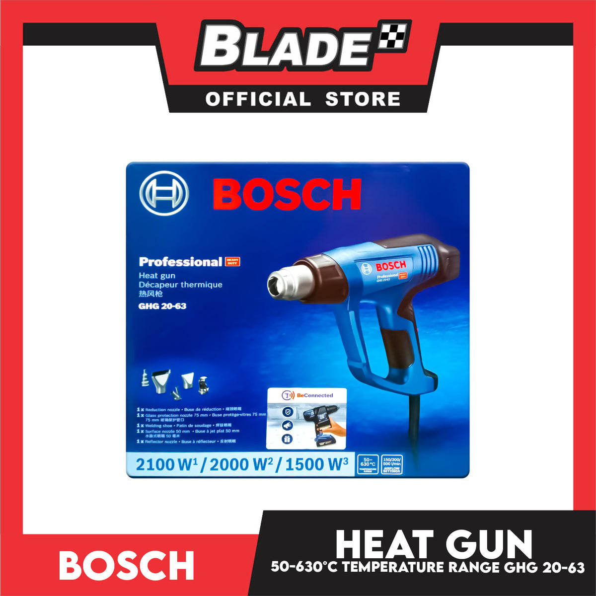 Bosch Professional Heat Gun 2100W  / 2000W / 1500W GHG 20-63
