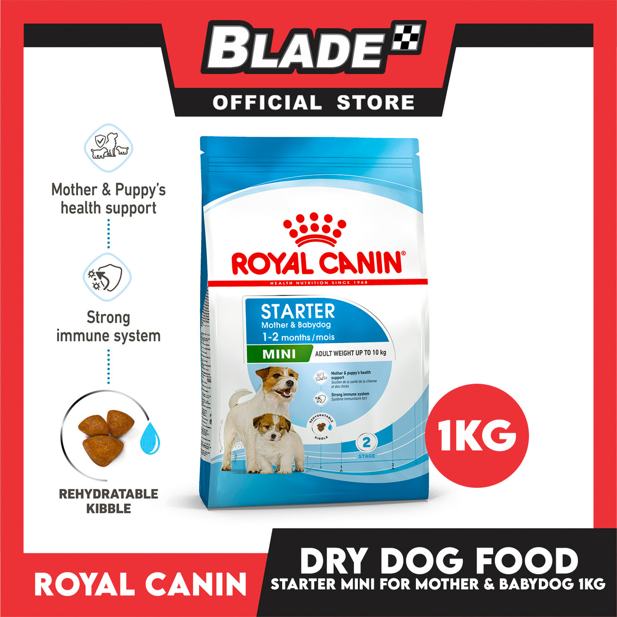 Royal Canin Mini Starter Mother and Babydog (1kg) Dry Dog Food - Size Health Nutrition