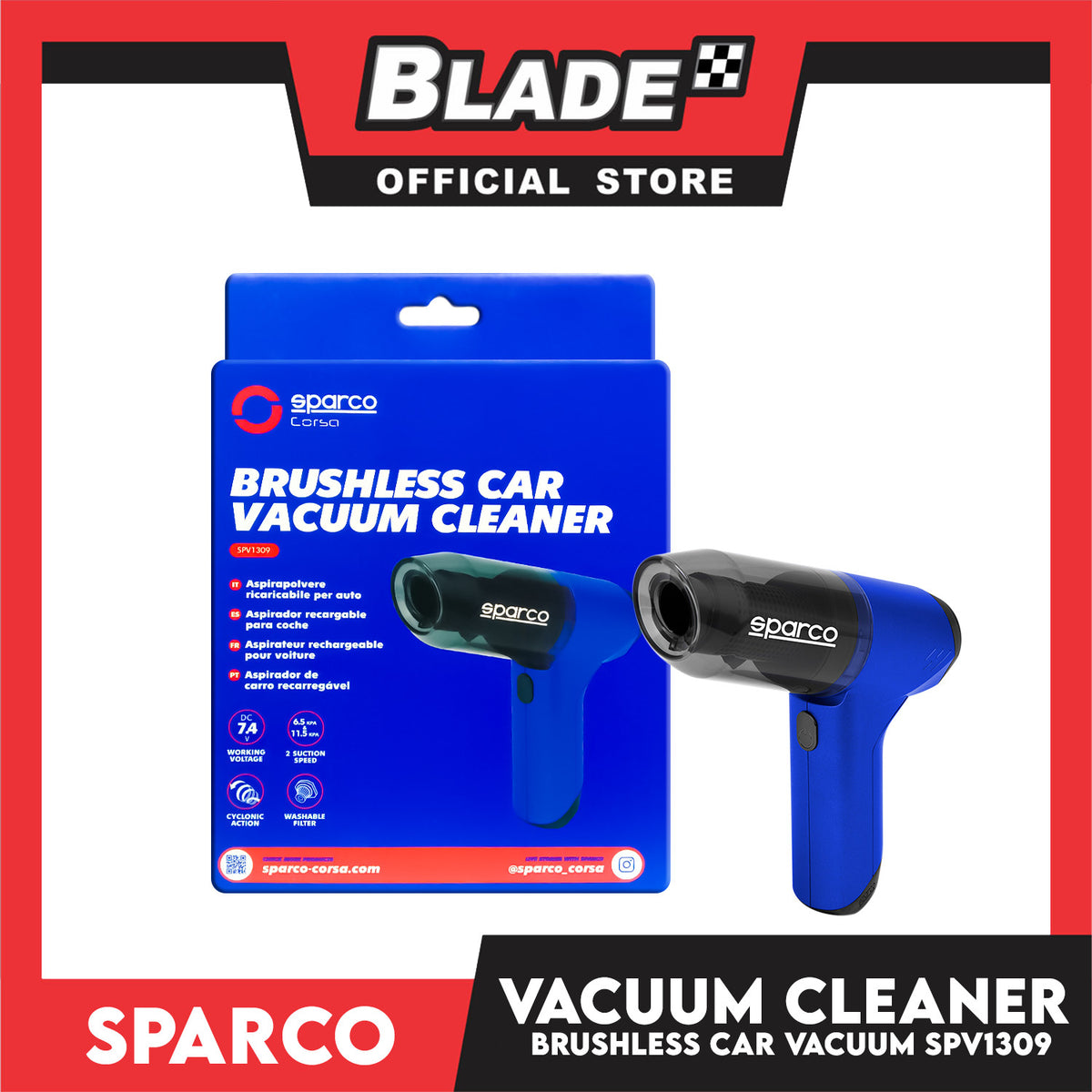 Sparco Corsa Brushless Vacuum Cleaner SPV1309