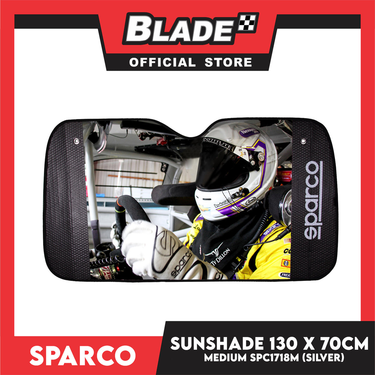 Sparco Sunshade SPC1720 Car Sunshade (Medium) 130 x 70cm (LxW)