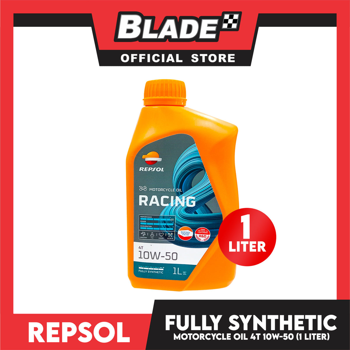 Repsol Motorcycle Oil Racing 4T 10W-50 Fully Synthetic 1 Liter