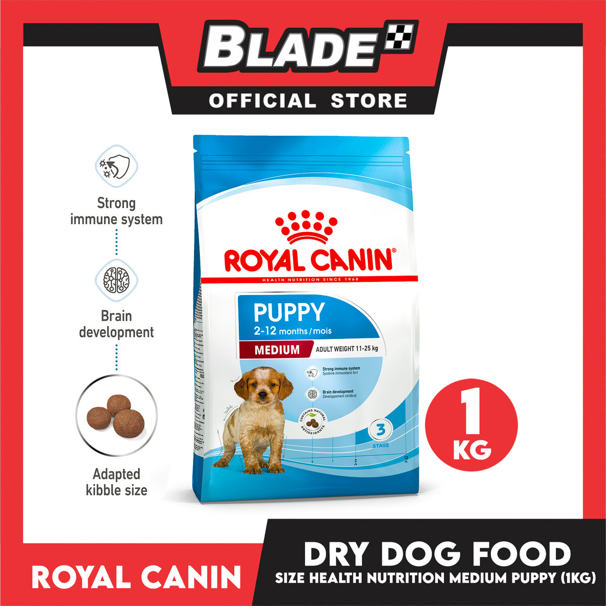 Royal Canin Medium Puppy (1kg) Dry Dog Food - Size Health Nutrition