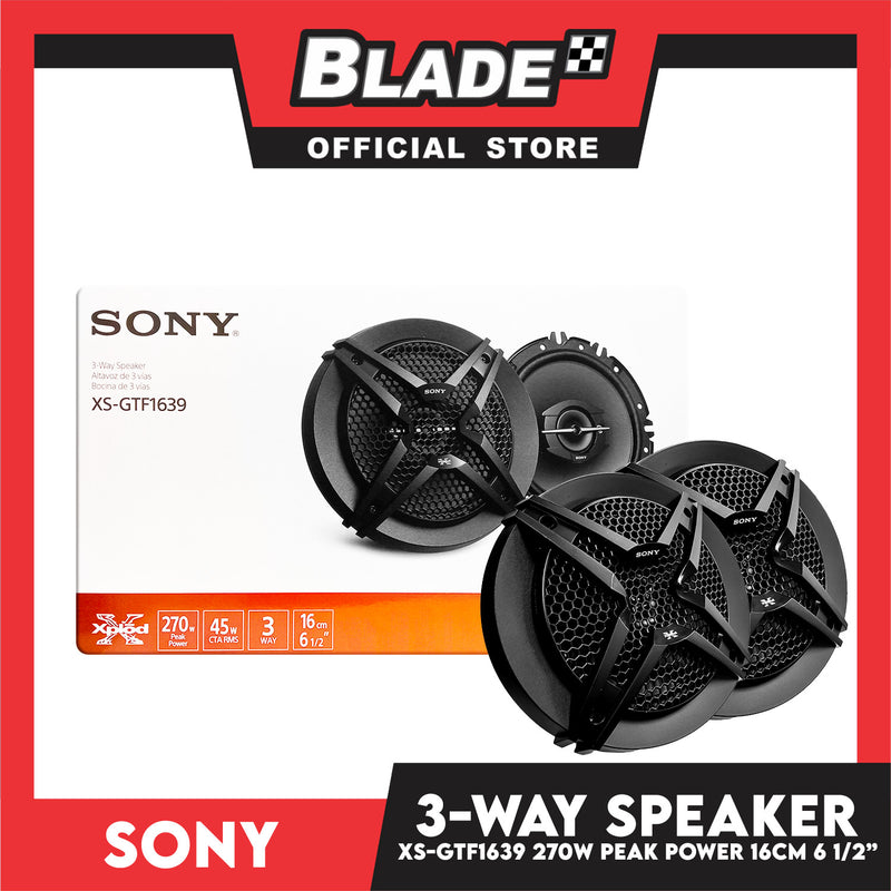 Sony 3-Way Speaker XS-GTF1639 270W Peak Power 16CM 12'' –
