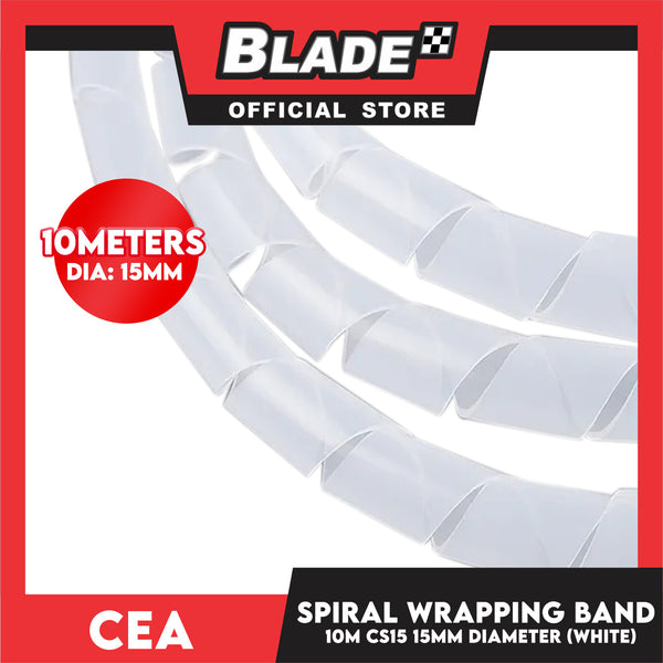 Cea 10meters Spiral Wrapping Band 15mm Diameter (White) CS15