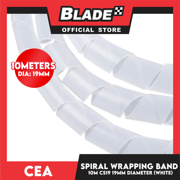 Cea 10meters Spiral Wrapping Band 19mm Diameter (White) CS19