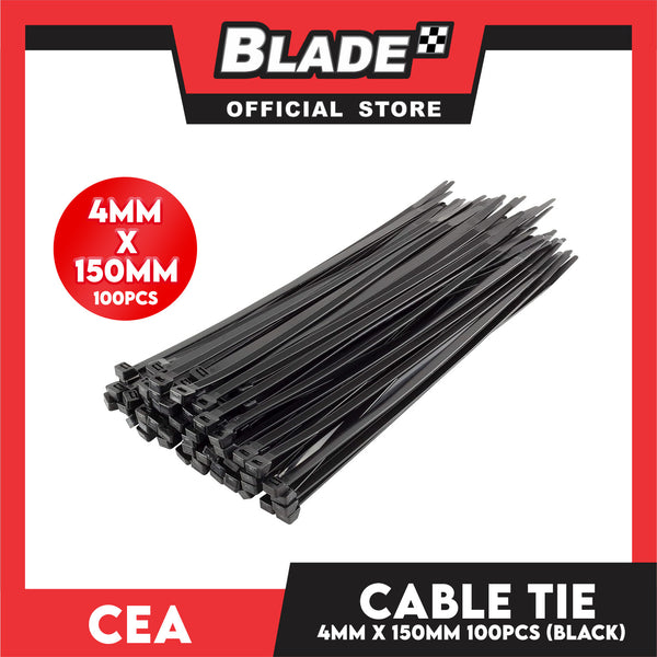 Cea Nylon Cable Tie 6 inches Black (4mm x 150mm) 100pcs/Bag