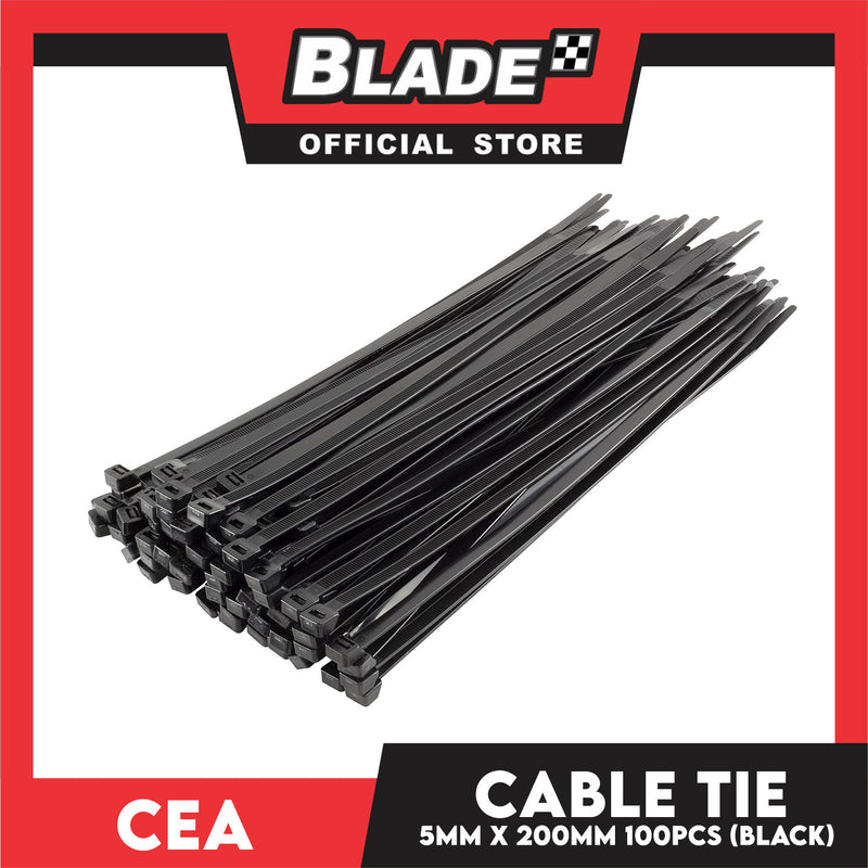 Cea Nylon Cable Tie 8 inches Black (5mm x 200mm) 100pcs/Bag
