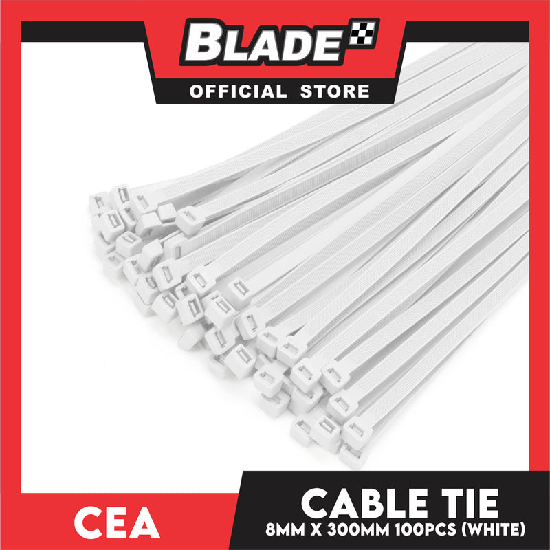 Cea Nylon Cable Tie 12 inches White (8mm x 300mm) 100pcs/Bag
