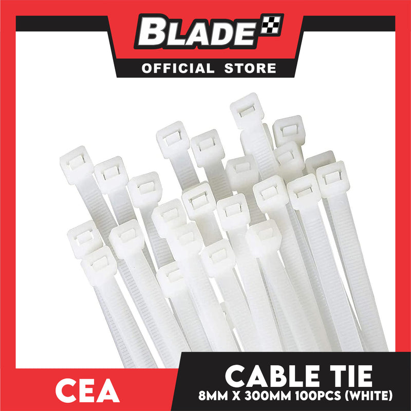 Cea Nylon Cable Tie 12 inches White (8mm x 300mm) 100pcs/Bag