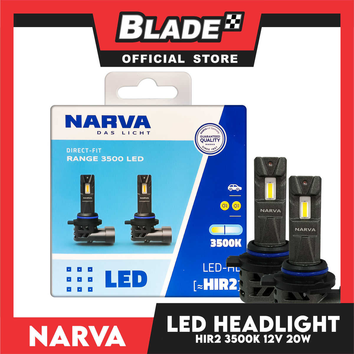 Narva Range 3500 LED 3500K LED-HL HIR2 Direct Fit 12V 20W