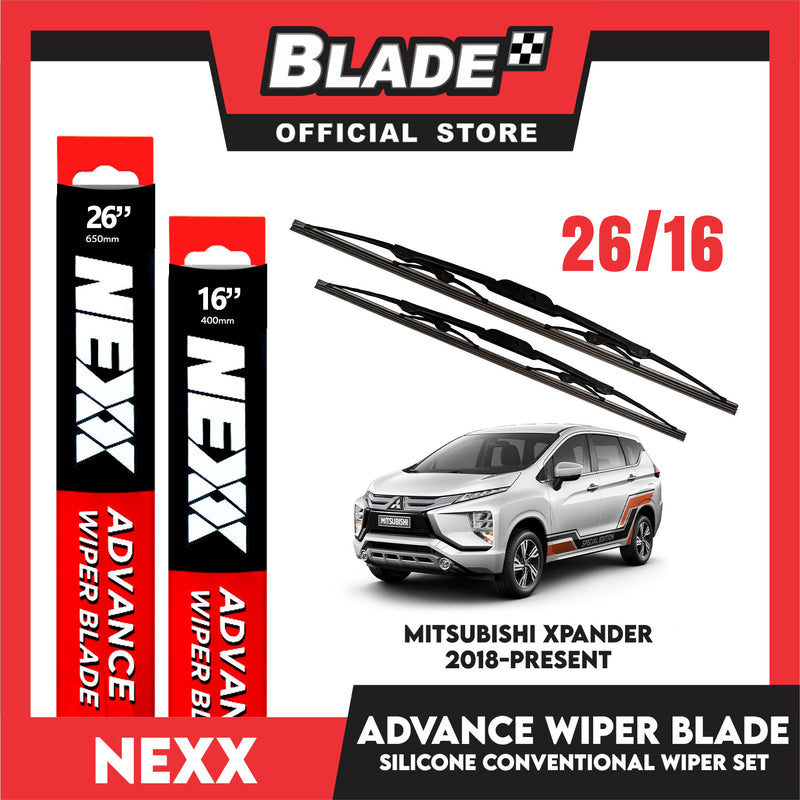 Nexx Advance Conventional Silicone Wiper Blade Set for Mitsubishi Xpander 2018-Present (''26/16'')