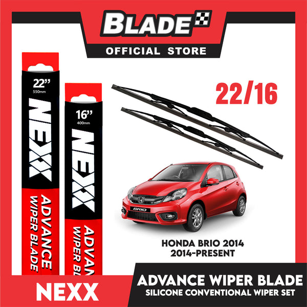 Nexx Advance Conventional Silicone Wiper Blade Set for Honda Brio 2014-Present (22''/16'')