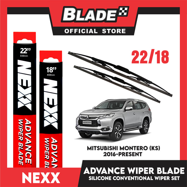 Nexx Advance Conventional Silicone Wiper Blade Set for Mitsubishi Montero (KS) 2016-Present (22''/18'')