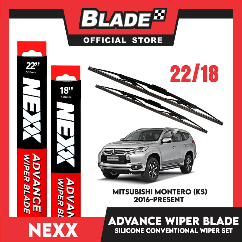 Nexx Advance Conventional Silicone Wiper Blade Set for Mitsubishi Montero (KS) 2016-Present (22''/18'')