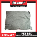 Pet Bed Cat Dog Bed Washable Gingham Black (Small) with removable cushion