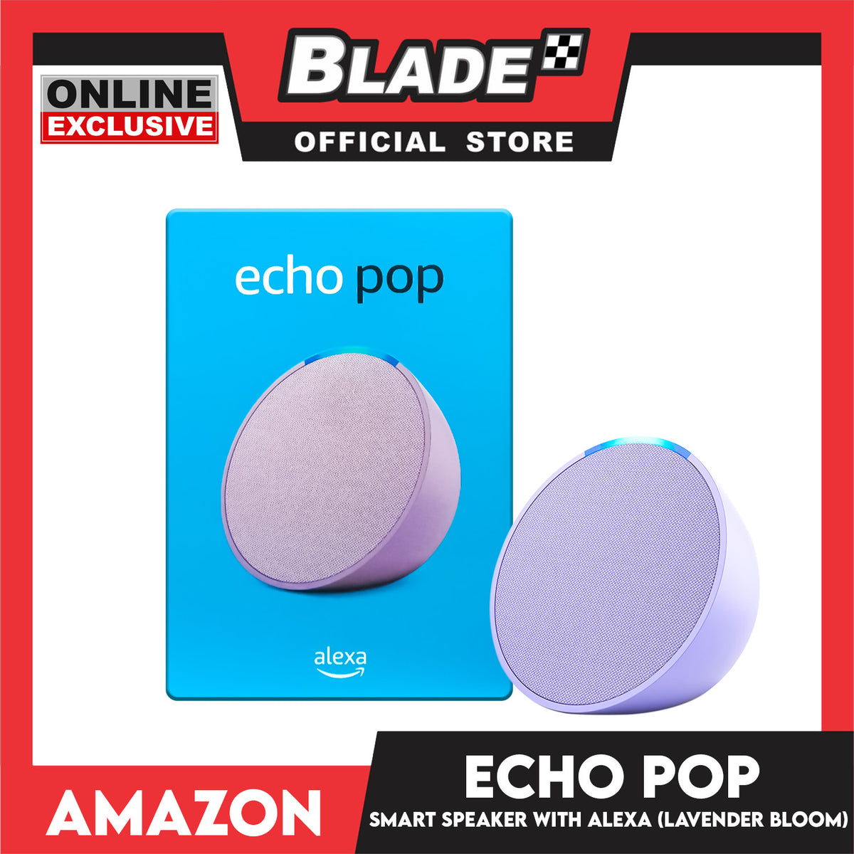 Amazon Echo Pop Full Sound Compact Smart Speaker with Alexa (Lavender Bloom)