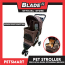 Pet Stroller 3 Wheels for Cats and Dogs, Brown Color (OT2230041) 36cm x 73cm x 105cm