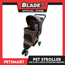 Pet Stroller 3 Wheels for Cats and Dogs, Brown Color (OT2230041) 36cm x 73cm x 105cm