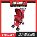 Pet Stroller 4 Wheels for Cats and Dogs, Red Color (OT2230042) 36cm x 82cm x 105cm