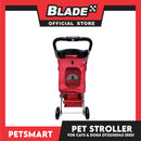 Pet Stroller 4 Wheels for Cats and Dogs, Red Color (OT2230042) 36cm x 82cm x 105cm