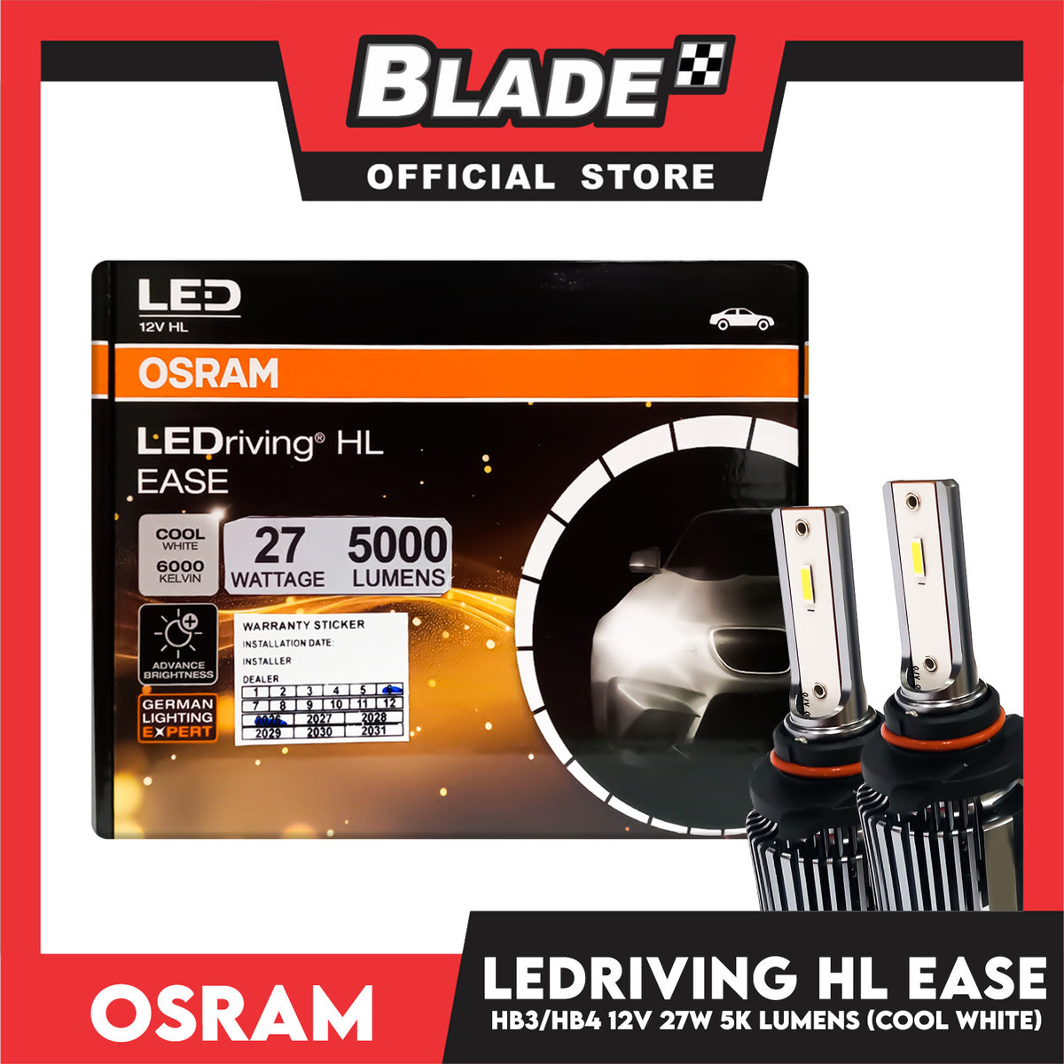 Osram LEDRIVING HL EASE 5000lm 6000k 12V 27W HB3/HB4 F9005/6CW (Cool White) Car Led