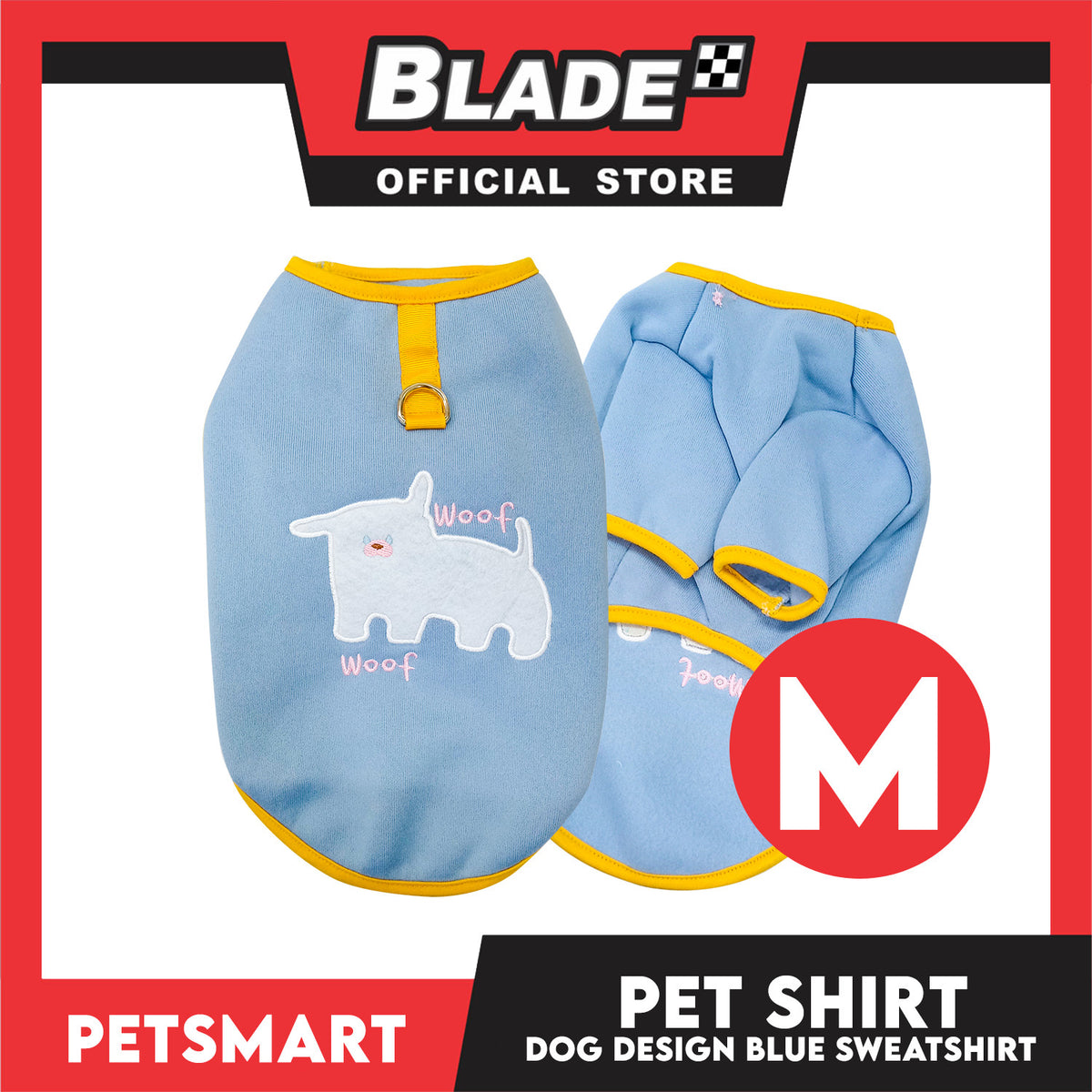 Pet Shirt Blue Sweat Shirt Dog Design (Medium) for Cats and Dogs