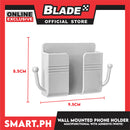 Wall Mounted Phone Holder Organizer With Sticker Adhesive (White) Multifunctional Holder, Remote Control, Mobile Phone, Charging Storage Holder