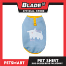 Pet Shirt Blue Sweat Shirt Dog Design (Large) for Cats and Dogs