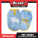 Pet Shirt Blue Sweat Shirt Dog Design (Large) for Cats and Dogs