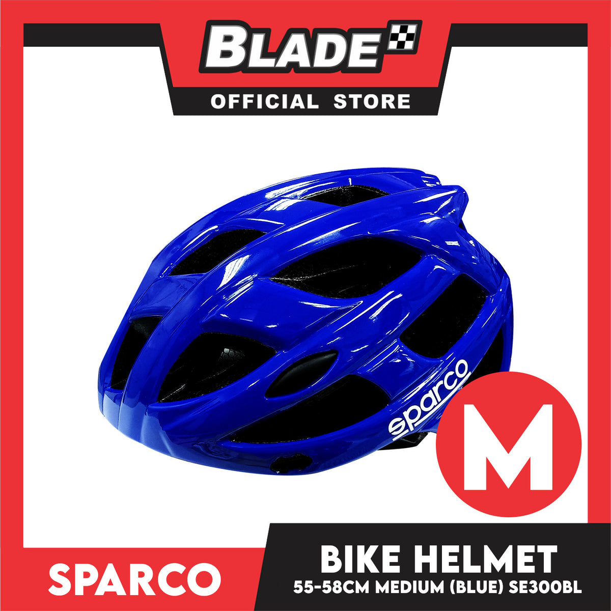 Sparco Bike and Scooter Helmet Medium Size 55-58cm (Blue) Sports Helmet SE300BL