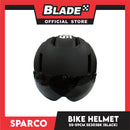 Sparco Bike and Scooter Helmet with Safety LED Light Medium Size 55-59cm (Black) Sports Helmet SE303BK