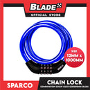 Sparco 4-digits Combination Lock Coil (Blue) for Bicycles, Motorcycles, and eScooters