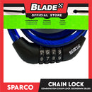 Sparco 4-digits Combination Lock Coil (Blue) for Bicycles, Motorcycles, and eScooters